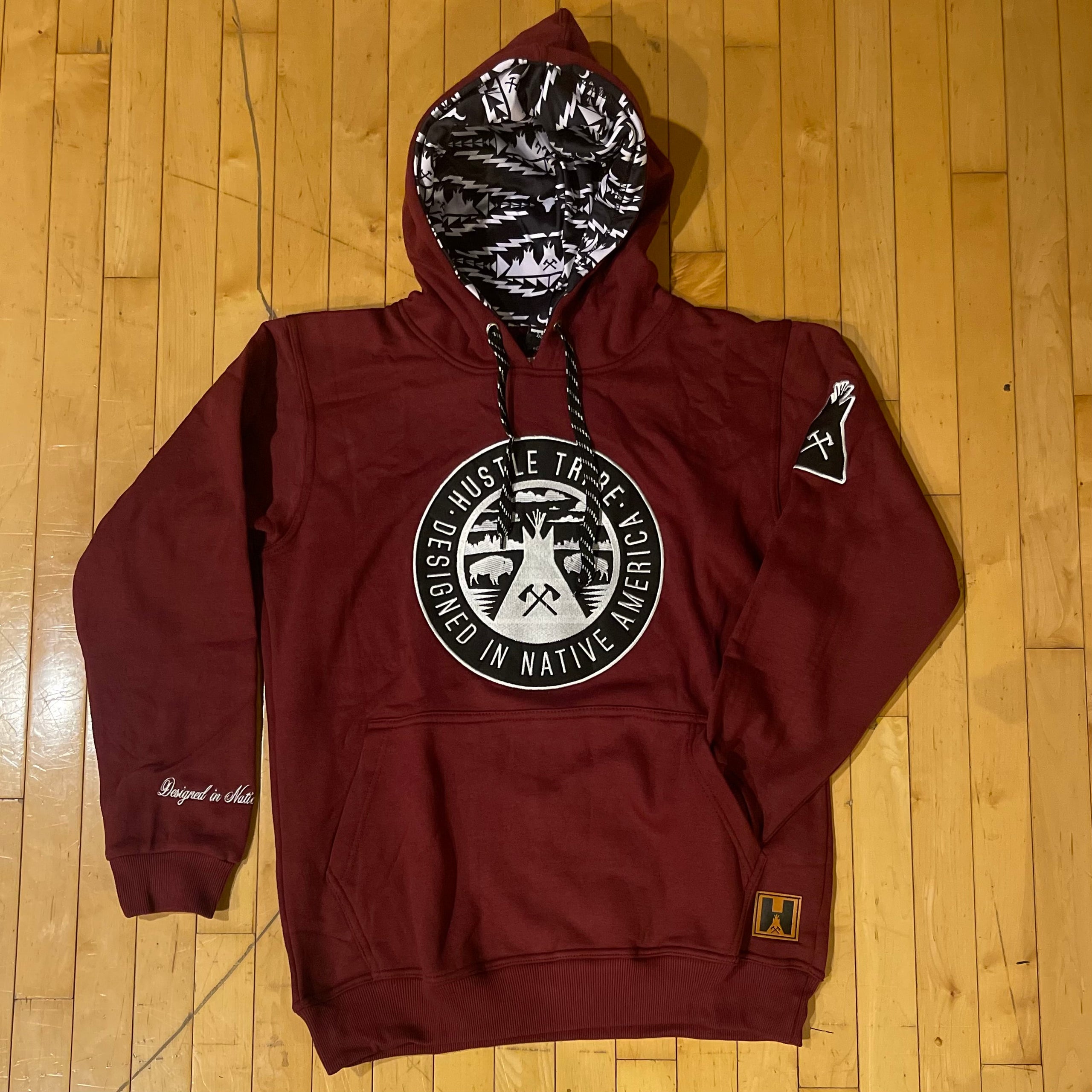 HT Maroon Embroidered Hoodie | Hustle Tribe